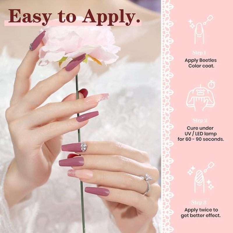Beetles Romantic Wedding Gel Nail Polish Set 6 Colors Classic French White Soft Pink Glitter Bridesmaid Gel Polish Kit Winter Nail Art Soak Off UV DIY Home Manicure Kit Gifts for Women