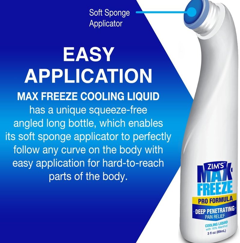 Zim's Max Freeze Liquid - Pain Relief Topical Analgesic for Muscles & Joints | 3 Ounce (3 Pack)