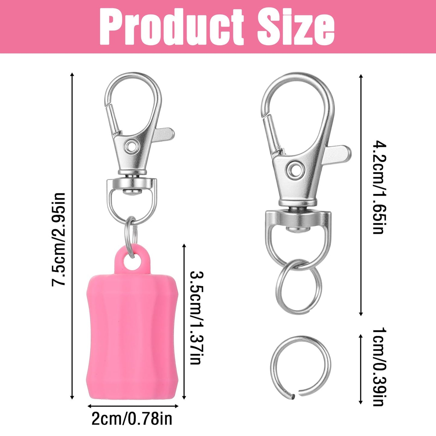 Mabor 4Pcs Lip Gloss Holder Keychain, Lip Balm Holder Keychain, Key Chain Cap Accessories
