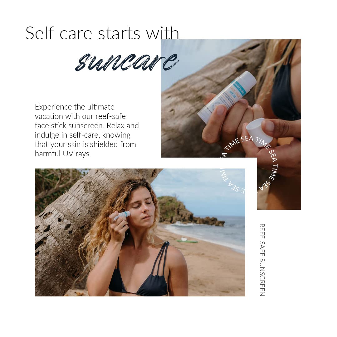 Reef Safe Mineral Sunscreen Face Stick SPF 50 - Biodegradable, Non-Nano Zinc Oxide, Travel Size, Hawaii & Mexico Approved, TSA Approved, 0.5 oz by Coral Safe
