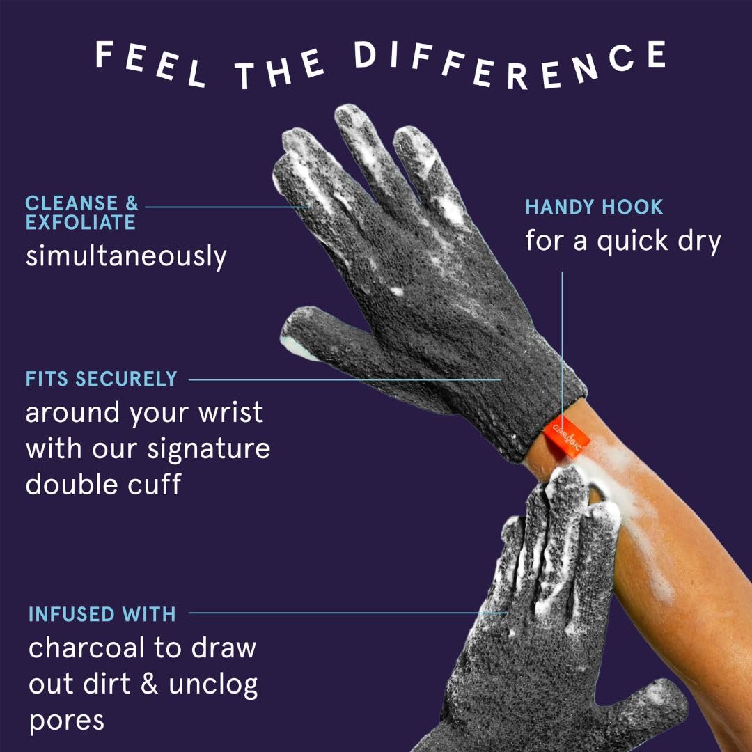 Exfoliating Bath & Shower Gloves - 3 Pairs Reusable Tool for Smooth Skin
