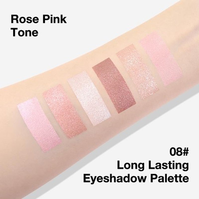 Kaely 6 Color Mini Pink Eyeshadow Palette Makeup, Highly Pigmented Eye Shadow Palette Waterproof, Natural Glitter Shimmer Eye Shadow Palette, paleta de sombras de ojos, Vegan & Cruelty-free, 08