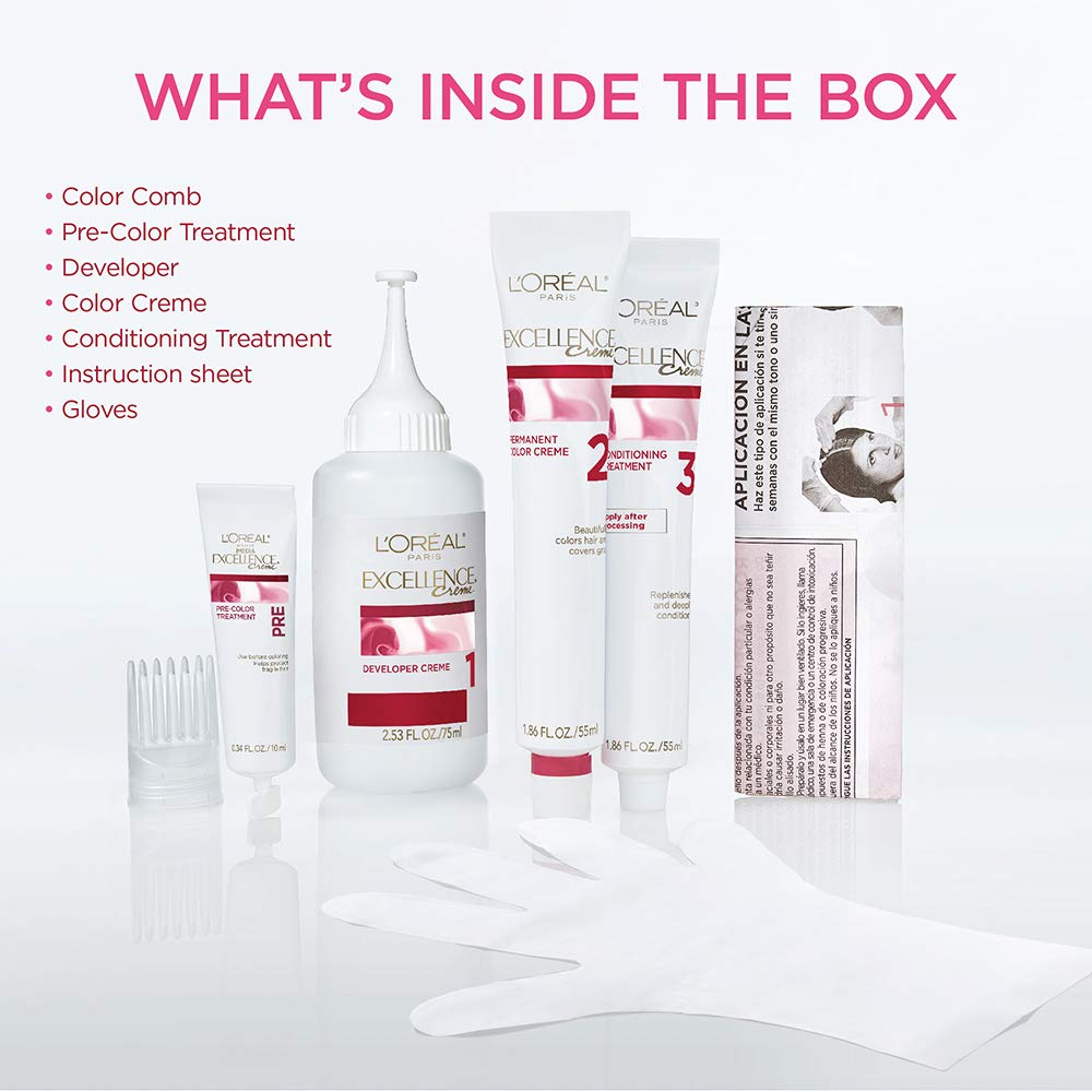 L'Oreal Paris Excellence Creme Permanent Hair Color, 8RB Medium Red Blonde 3 Count