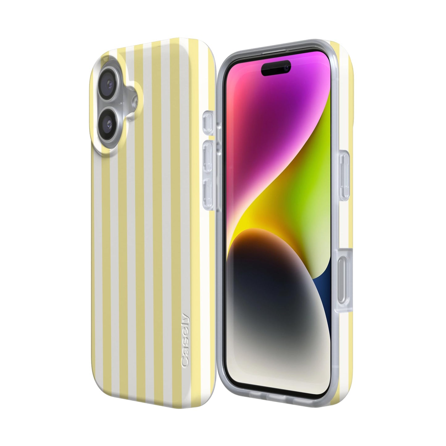 Casely iPhone 17 Case | Butter Yellow Stripes | Sunday Best | Compatible with MagSafe | Classic Ultra Slim Design