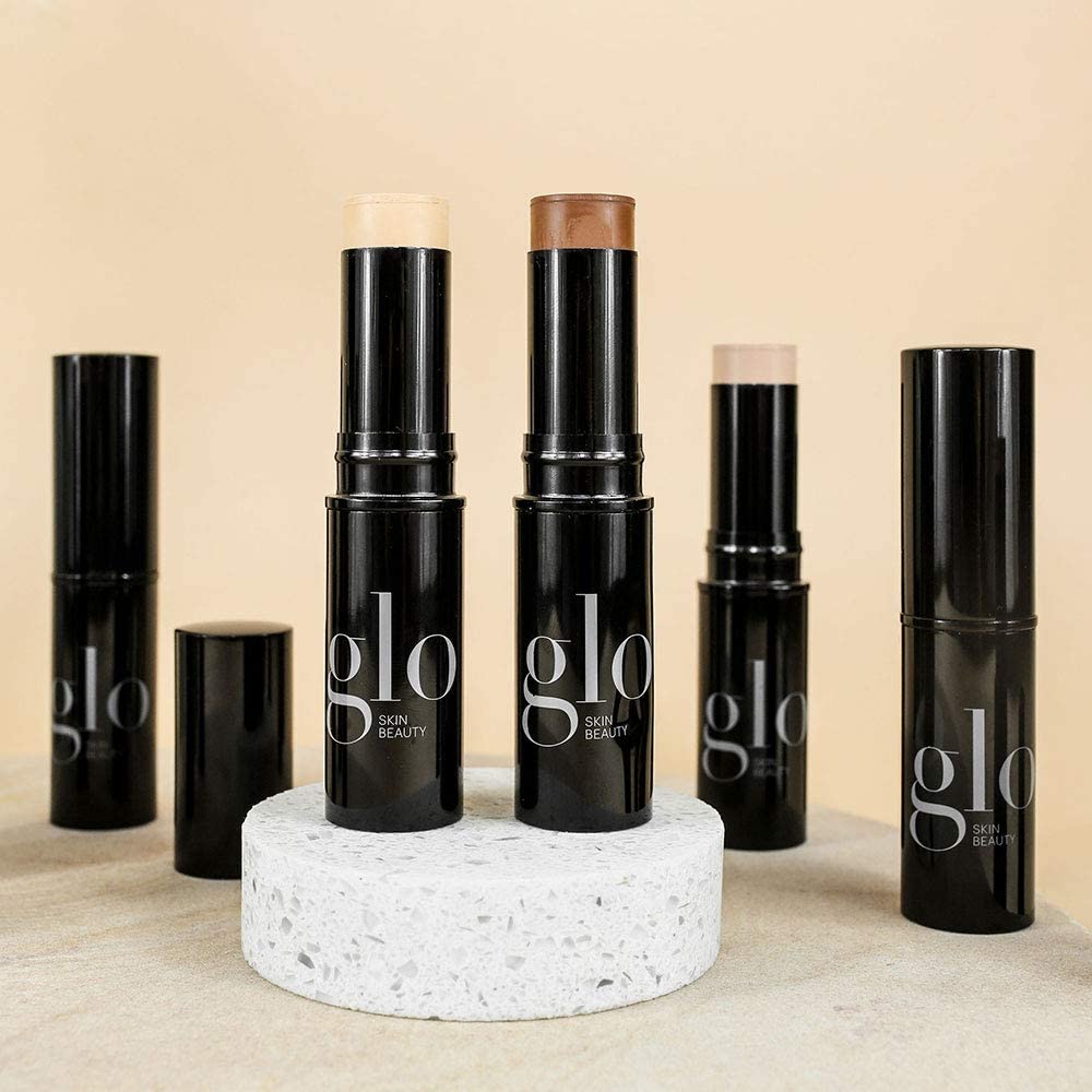 Glo Skin Beauty HD Mineral Foundation Stick - Concealer Makeup Infused with Hyaluronic Acid - Buildable Coverage, Contour & Highlighter (Buff 6W)