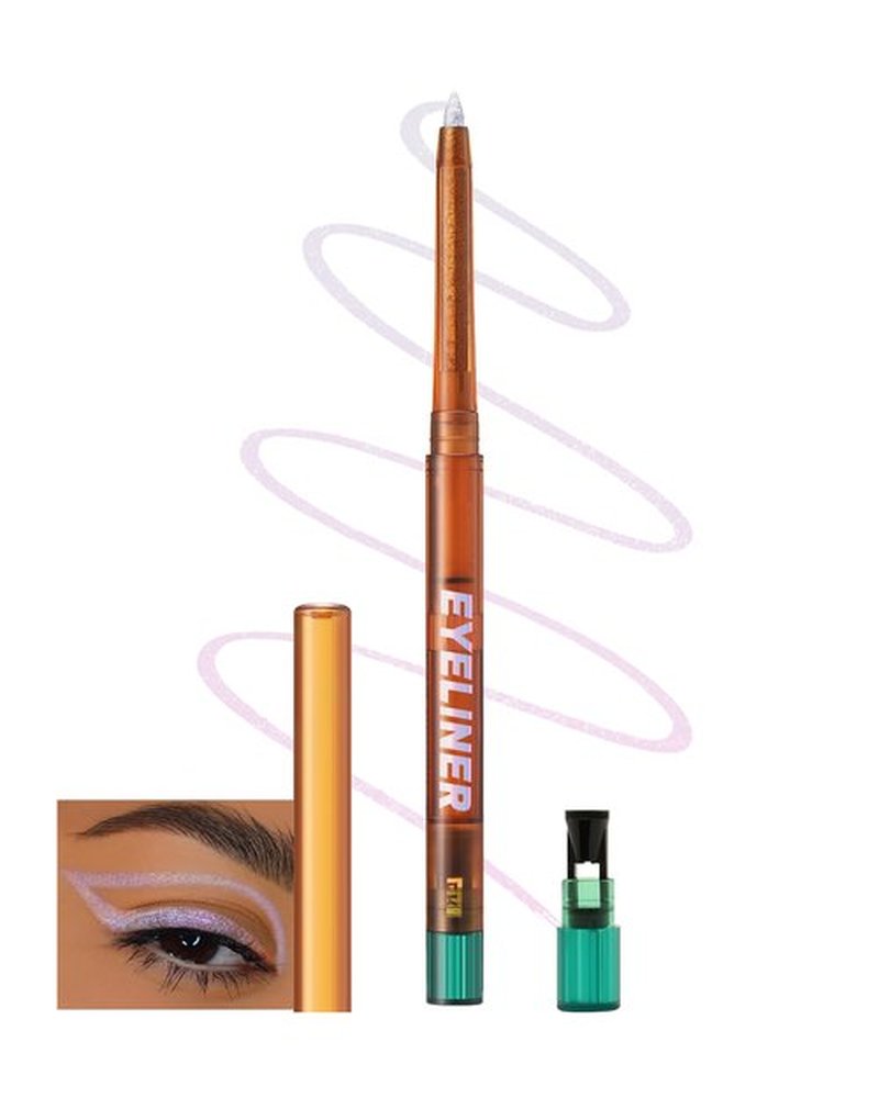 Metallic Multichrome Eyeliner Gel Pencil, Shimmer Glitter White Eye Liner Pencils, Waterproof Smudge-Proof Longwear, Multi-Use Sharpenable Colored Eyeliner Eyeshadow Makeup Pen, Delineador De Ojos-06