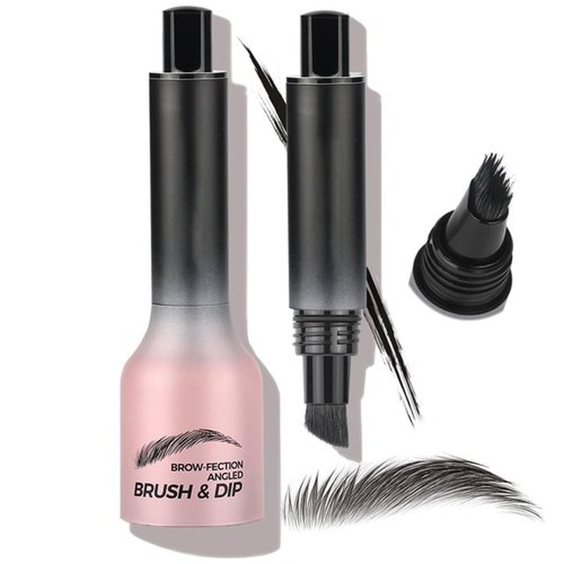 Revorie Brow-Fection Angled Brush & Dip Liquid Eyebrow Gel, Brow Lamination & Powder Pen, Eyebrow Hair Stroke Brush, Wild Eyebrow Pencil Waterproof Long Lasting Quick Drying (#06 Grayblack)