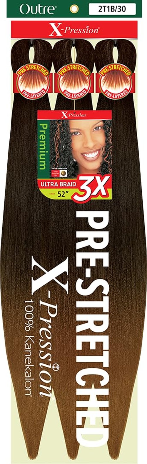 [5 PACK DEAL] Outre X-Pression Braid-Pre Stretched Braid 52" 3X 5 Packs (2T1B/30)