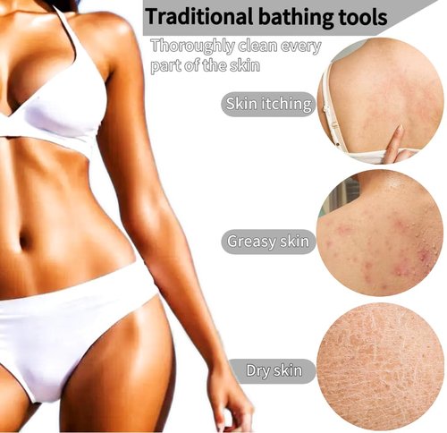SPMKTBOZAI African Net Sponge Authentic, 2 Pieces African Exfoliating Sponge Real African Net Black Owned, African Bath Sponge Back Scrubber, Body Exfoliator Shower Bath Accessories (Purple, sky blue)
