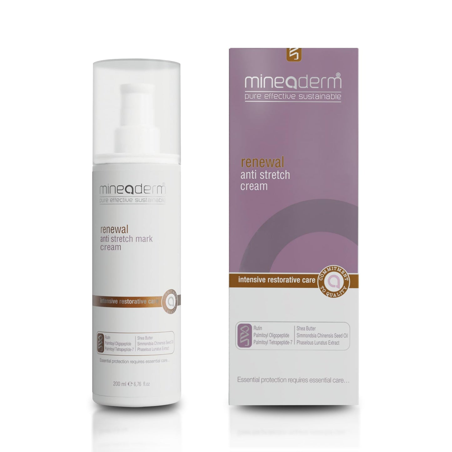 Mineaderm Anti-Stretch Mark Body Cream – Skin Firming & Smoothing Formula with Peptides, Shea Butter & Botanical Extracts – Hydrating Body Moisturizer for All Skin Types – 150 ml