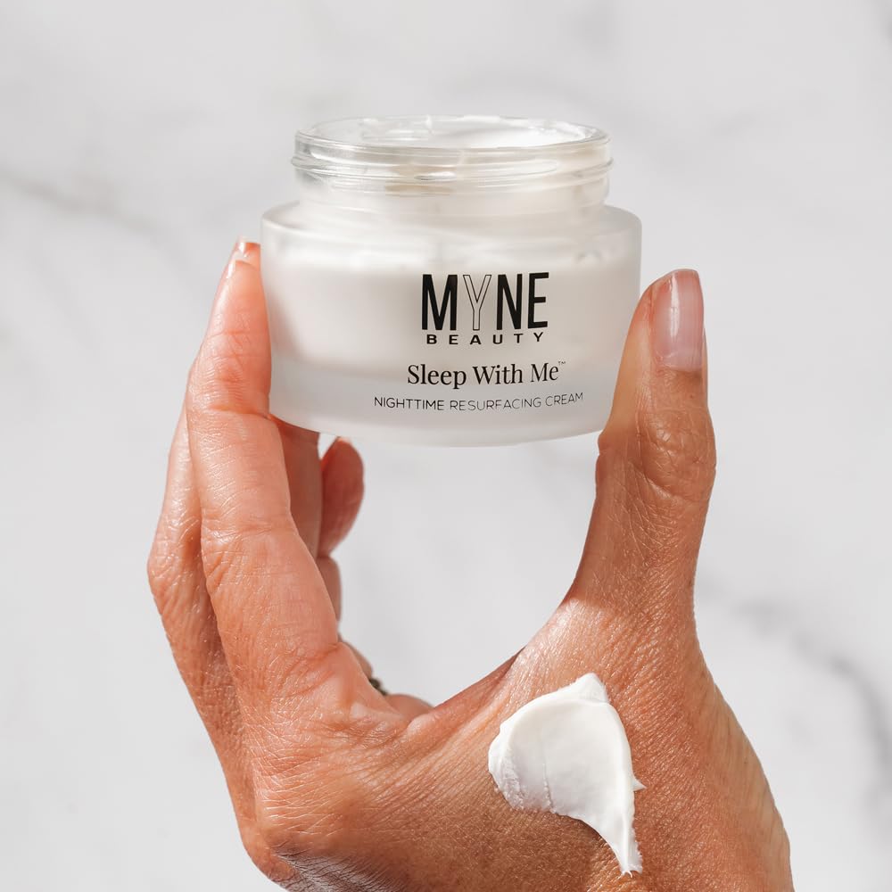 MYNE Beauty Sleep With Me Nighttime Resurfacing Cream -Anti-Aging Night Cream with Retinol, Vitamin C, Peptides, Niacinamide, Squalane, & Ceramides for Tone, Texture, Fine Lines, Wrinkles, & Hydration