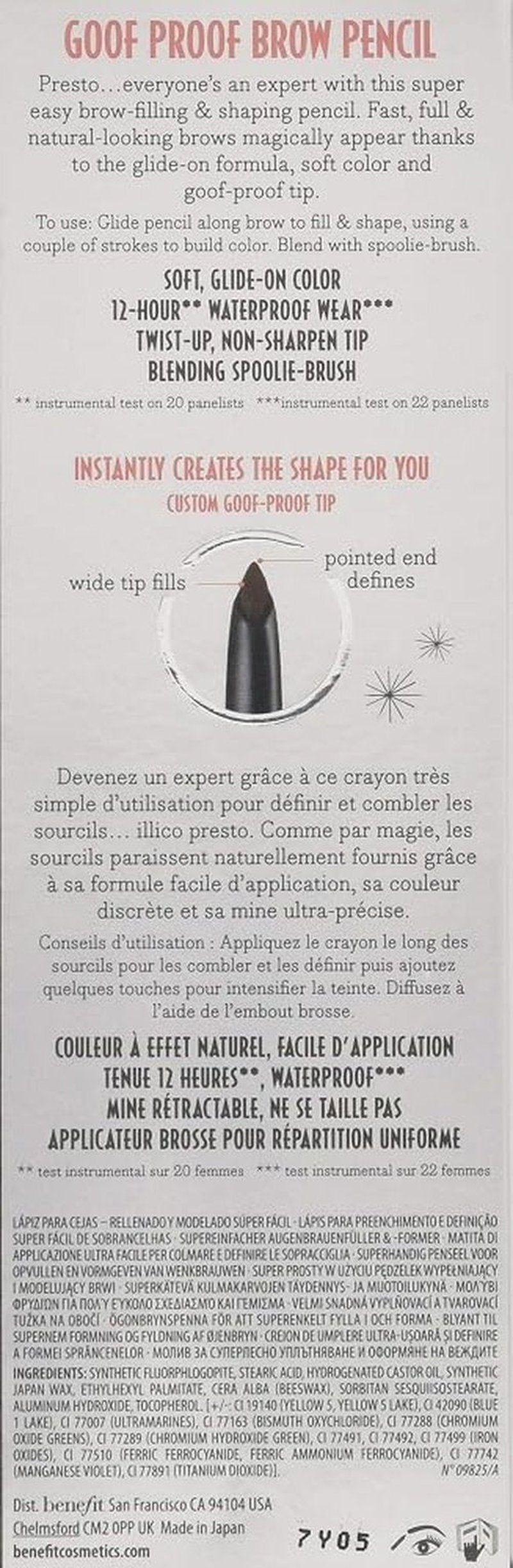 Benefit Goof Proof Brow Pencil Super Easy Eyebrow Shaping and Filling Tool - Shade 4