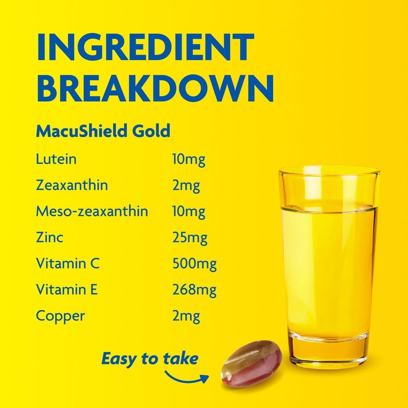 Macu Shield Gold Supplement - 90 Capsules for Eye Health & Vision Support