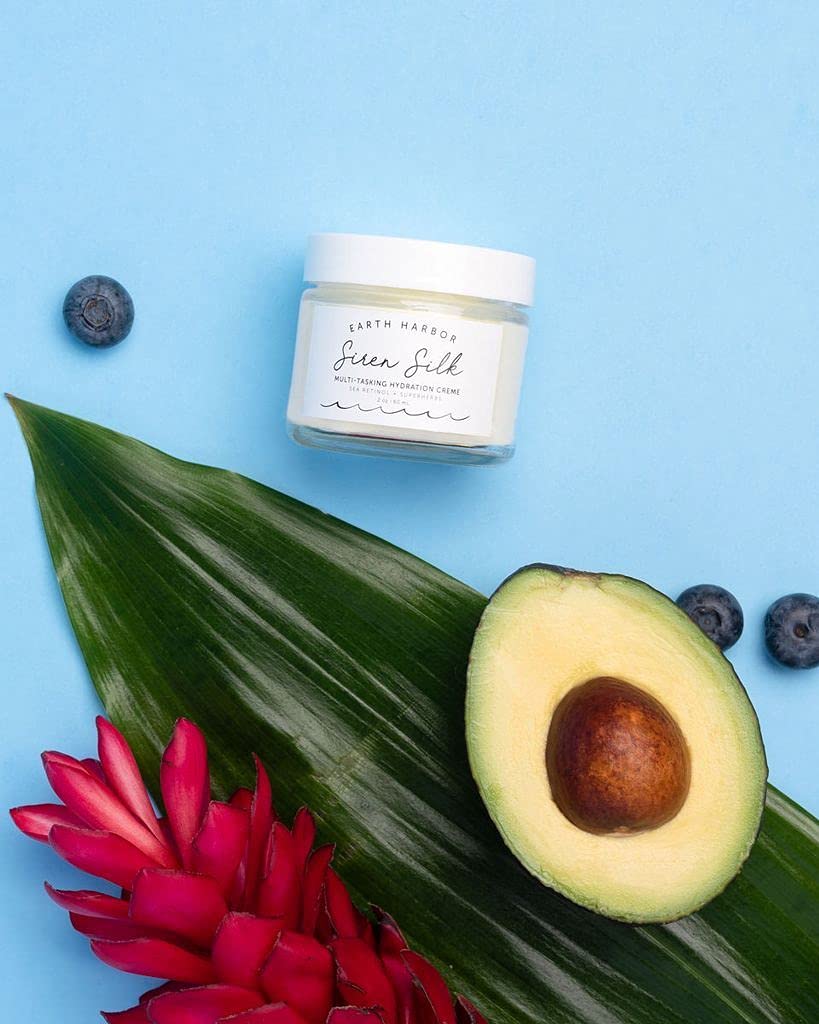 Earth Harbor SIREN SILK Multi-Tasking Hydration Creme Packed with 20 Botanical Actives, Vegan & Cruelty-Free Night Cream with Sea Retinol Alternative for Intense hydration, Fine Lines & Wrinkles, 2 oz