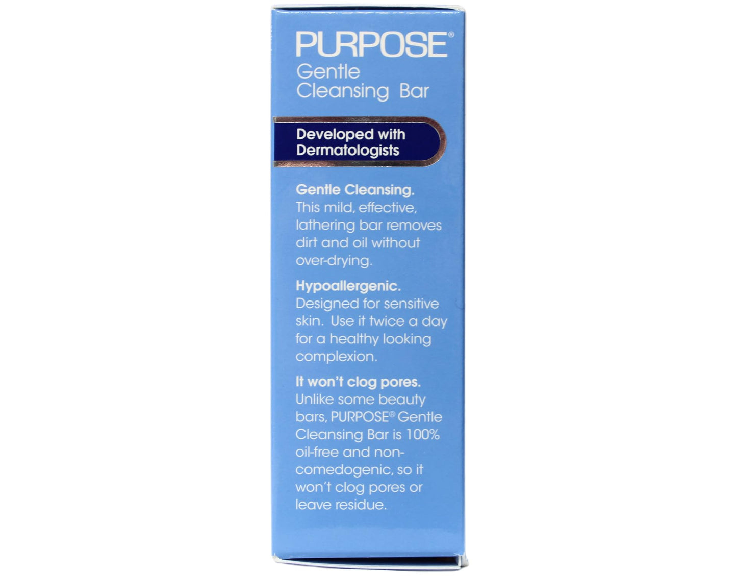 PURPOSE Gentle Cleansing Bar, Developed with Dermatologists for All Skin Types, For Sensitive & Dry Skin, Oil-free, Hypoallergenic, Sulfate-Free, 3.6 oz Bar (Pack of 2)