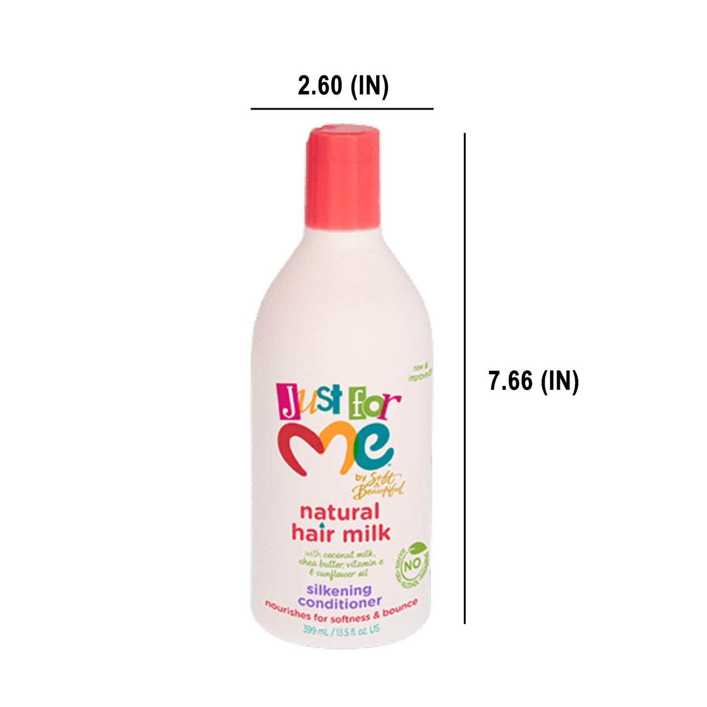 Just For Me Natural Hair Milk Conditioner – Nourishing Silkening Formula with Coconut Milk & Shea Butter, 3 Pack (13.5 oz)