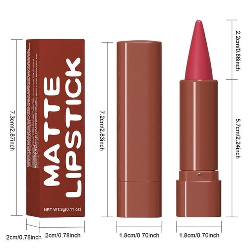 JUAAZIN Carmine Gradient Matte Lipstick Crayon Lip Liner pencil, Flawless Contour Gradual Ombre Effect lip Pencil, High Pigmented Long Lasting Waterproof Smudge Proof Lipstick Pencil 06#
