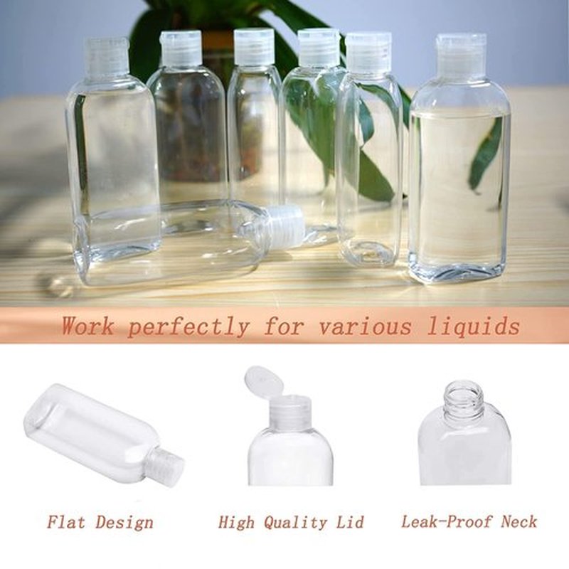 Kitchen GIMS Travel Bottles for Toiletries 5 Pack 3.4 oz Travel Bottles TSA Approved Travel Size Bottles with Flip Cap Plastic Travel Bottles Leak Proof Travel Containers with Clear Toiletry Bag
