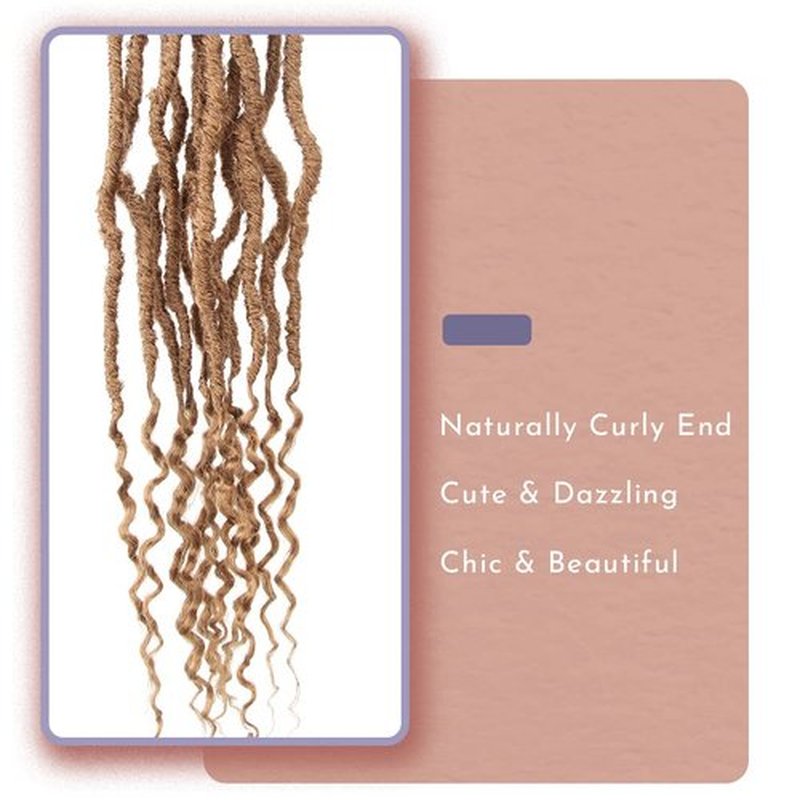 BOHOBABE Faux Locs Crochet Hair 18 Inch, Boho Soft Crochet Locs with Curly Ends, Long Bohemian Goddess Locs Crochet Braids for Black Women (6 Packs, 27#)