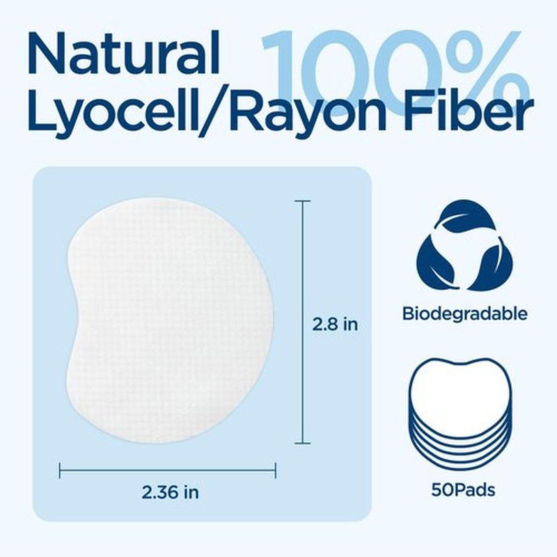 Micellar Water Facial Makeup Remover Wipes for Face - 50ea - Cleansing Make up Pads for Sensitive Skin - Lint Free, Travel Size