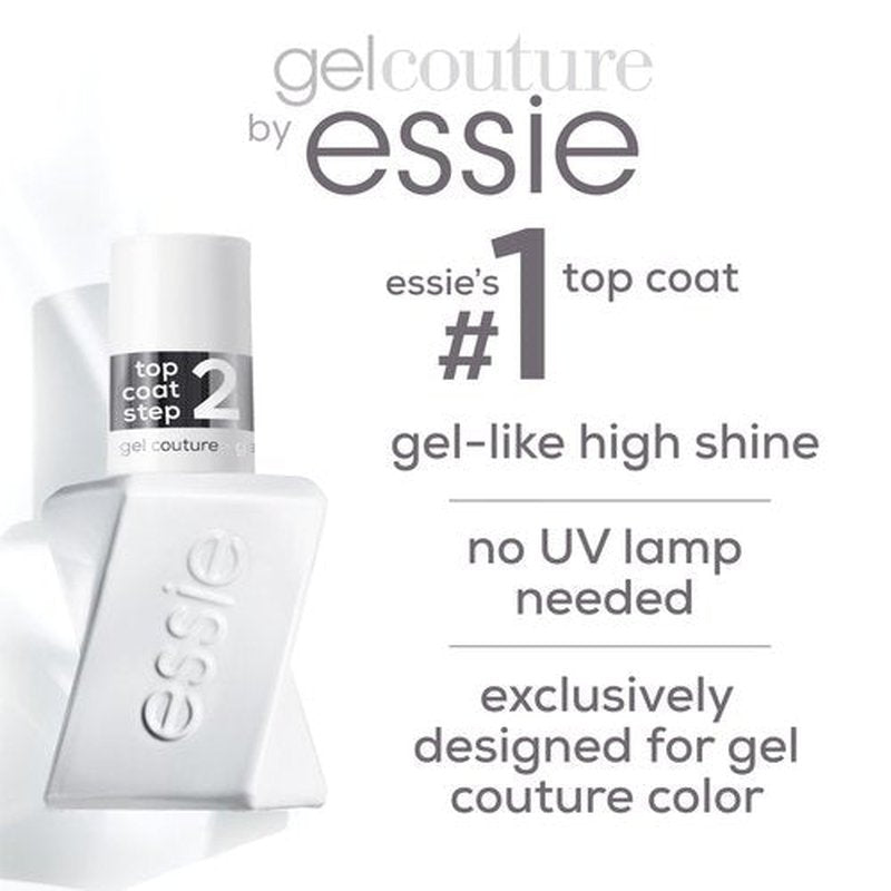 Essie Gel Couture Longwear Top Coat Kit, Clear, Shiny Top Coat + Soft Matte Top Coat, 0.46 fl oz each