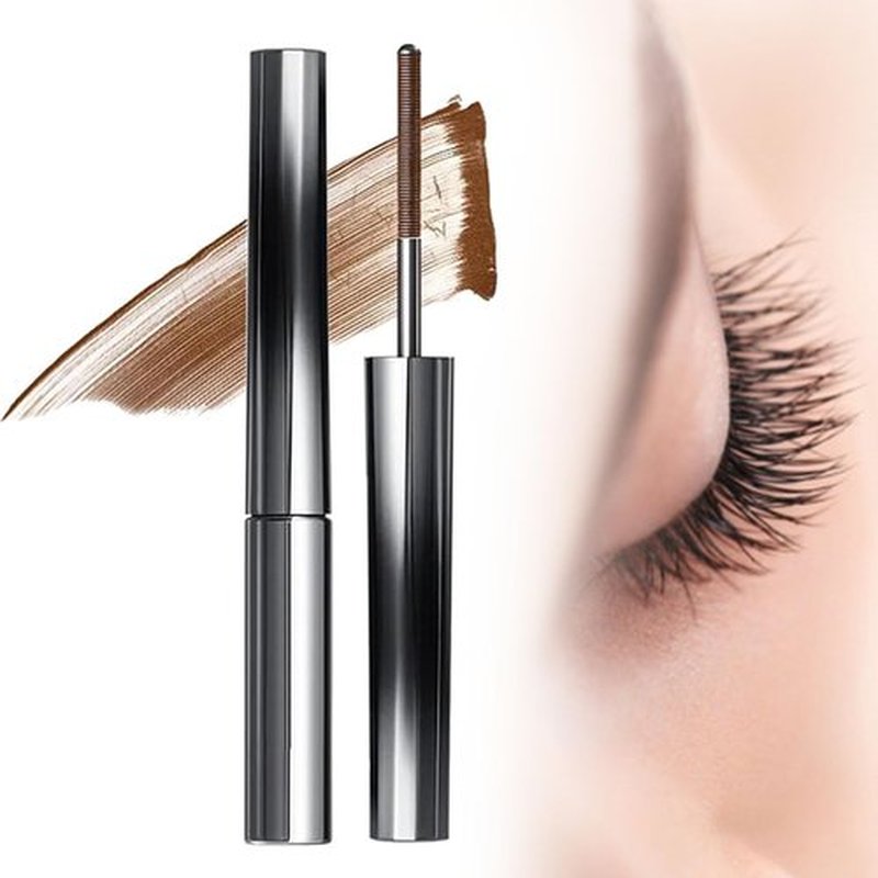 Chromamascara Mascara, Metal Wand Mascara, Curling Iron Mascara Metal, Mascara With Metal Wand, Iron Rod Mascara Brush, 3D Curling Eyelash Iron Mascara Waterproof, Long-Lasting, Smudgeproof (Brown, 1)