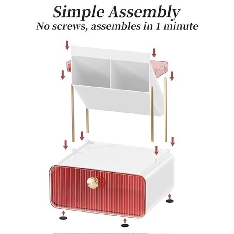 GPREESUS 2-Tier Makeup Organizers Countertop,Versatile Bathroom Counter Organizer,Cosmetic Make Up Organizers for Vanity,Cute Skincare Organizer (Blush)