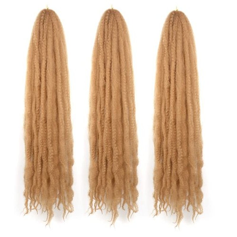 KGBFASS 36inch Brown Marley Twist Braiding Hair Super Long Kinky Curly Marley Braids Crochet Hair for Twists Synthetic Afro Marley Braid Faux Locs Butterfly Locks 3Pcs(27#)