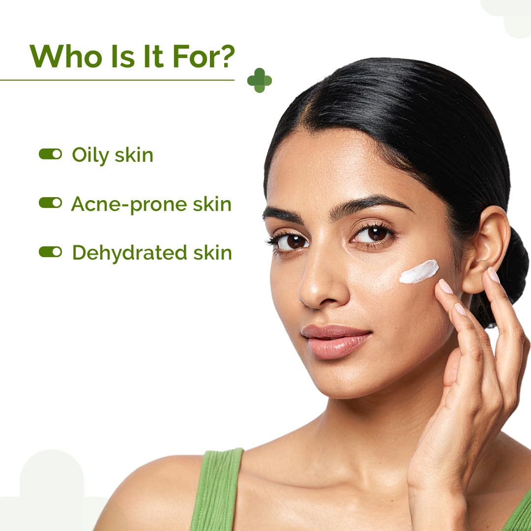 The Derma Co 1% Salicylic Acid Oil-Free Moisturizer For Face with Oat Extract Fights Active Acne Deeply Moisturizes 50 g