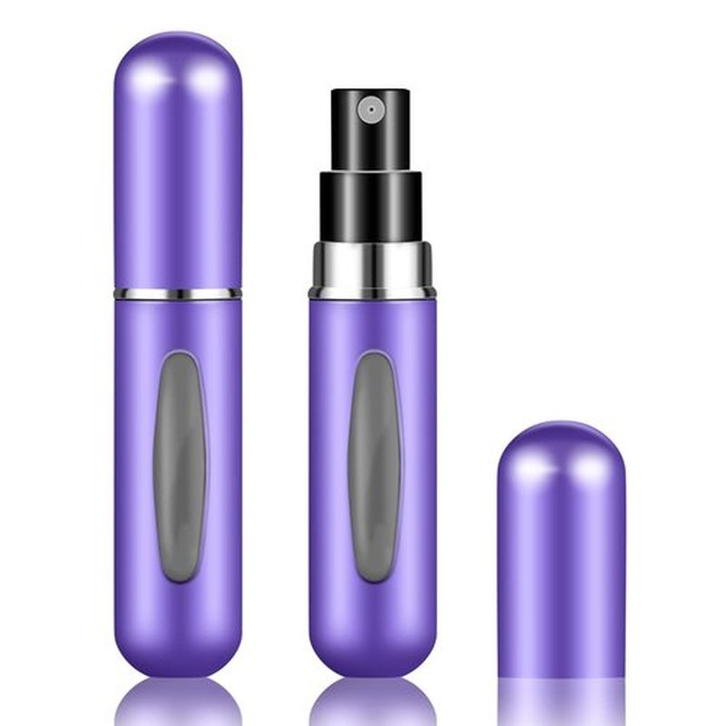 Fivexing 2Pcs Refillable Perfume Atomizer Bottles，Portable Mini Separate Perfume Bottle，Travel and Outings Spray Boxes Dispensers 5ml/0.2oz (Purple)