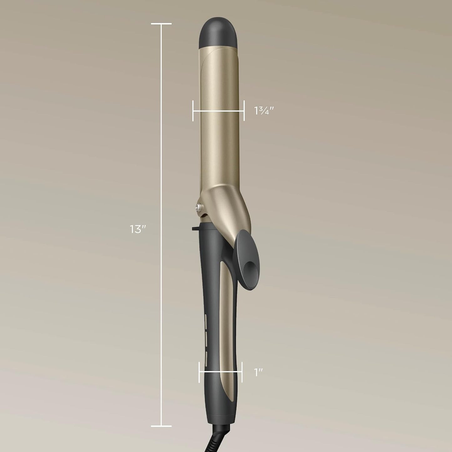 Tourmaline Ceramic Tapered Curling Wand - 1 1/4" to 3/4" for Beachy Waves