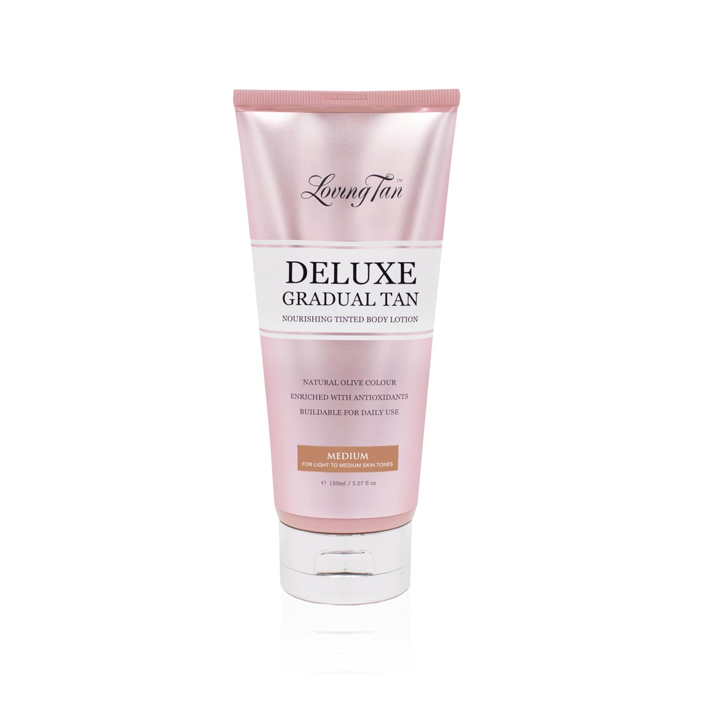 Loving Tan Deluxe Gradual Tan Lotion, Medium- Natural Looking Self Tanner, Professional Strength Sunless Tanner, 7+ Self Tanning Applications per Bottle-Cruelty Free, Naturally Derived DHA-5.07 Fl Oz