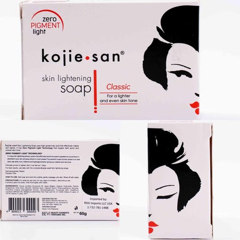 Kojie San Skin and Body Brightening Soap - Original Kojic Acid, Dark Spot Remover Soap Bar with Coconut & Tea Tree Oil- 65g x 1 Bar