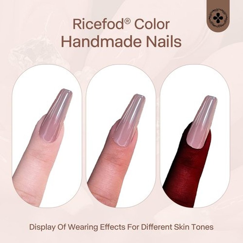 Ricefod Press on Nails Handmade Dusty Pink Fake Nails with Luxury Square Diamonds 10 Pcs Reusable Coffin Nails Press on False Nails Medium Length for Women (Size:Medium)