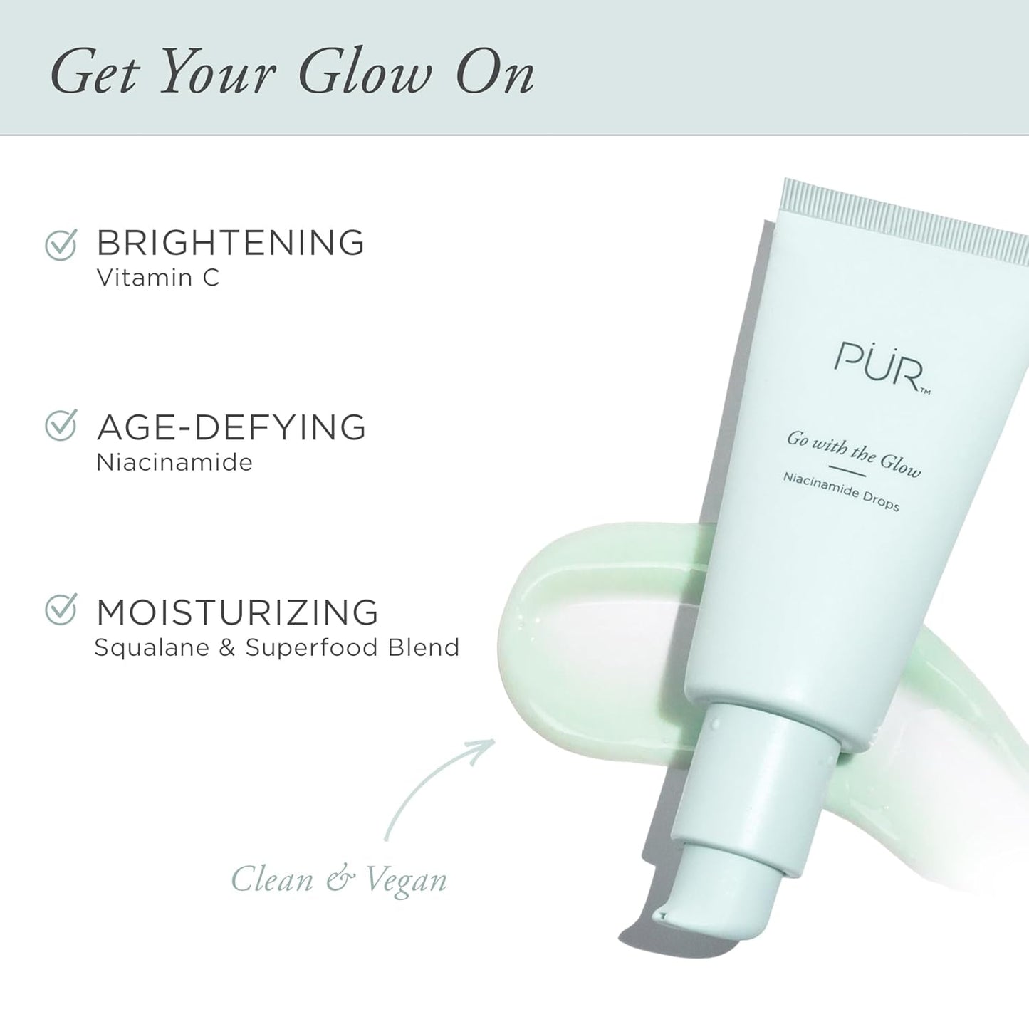 Niacinamide Drops for Hydrated Skin | PÜR Beauty Go with the Glow, 1 oz
