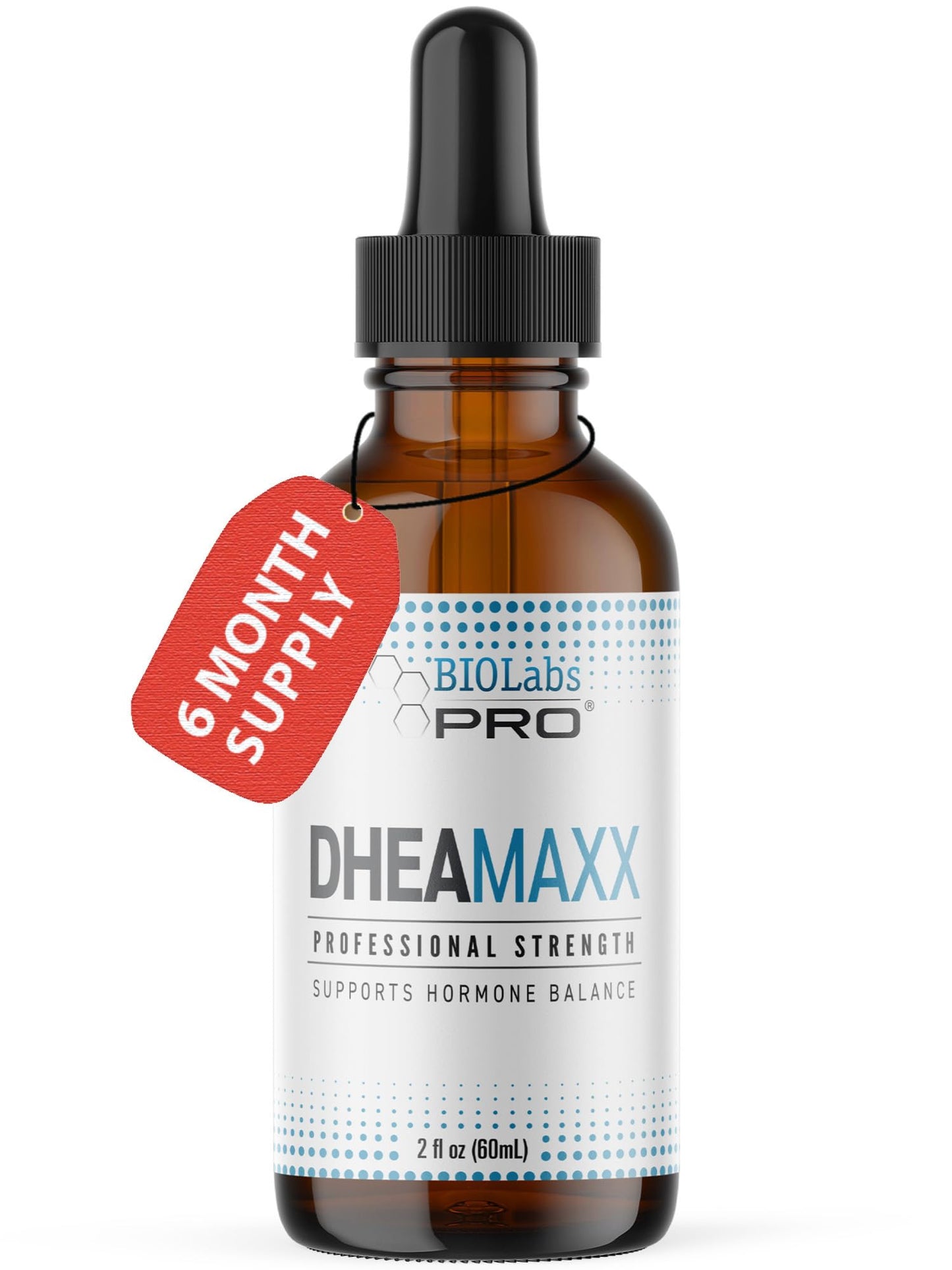 BIOLABS PRO Dhea Oil - Bioidentical Natural Hormone Balance Support For Women or Men - Six Month Supply - Topical - 2oz