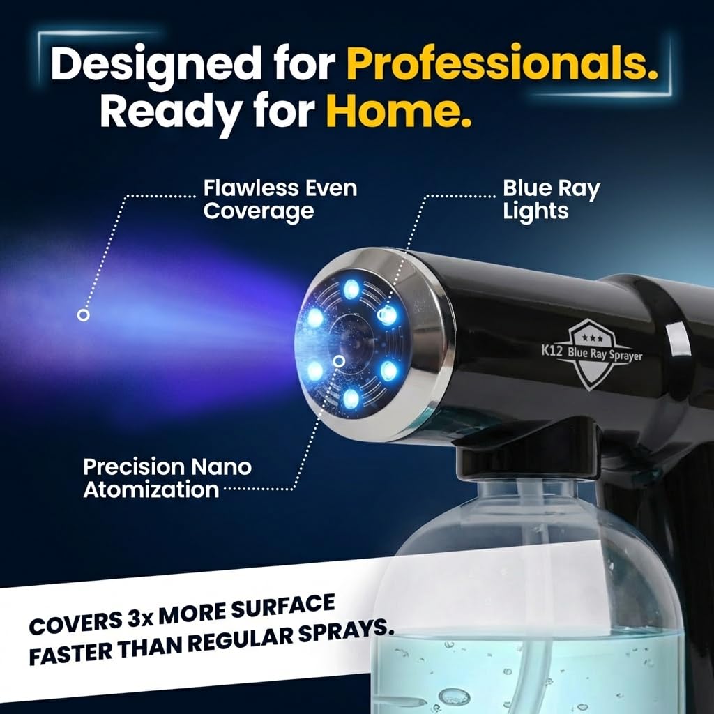 Professional Barber Disinfectant Spray Gun, Ultra Fine Mist Sprayer, Black
