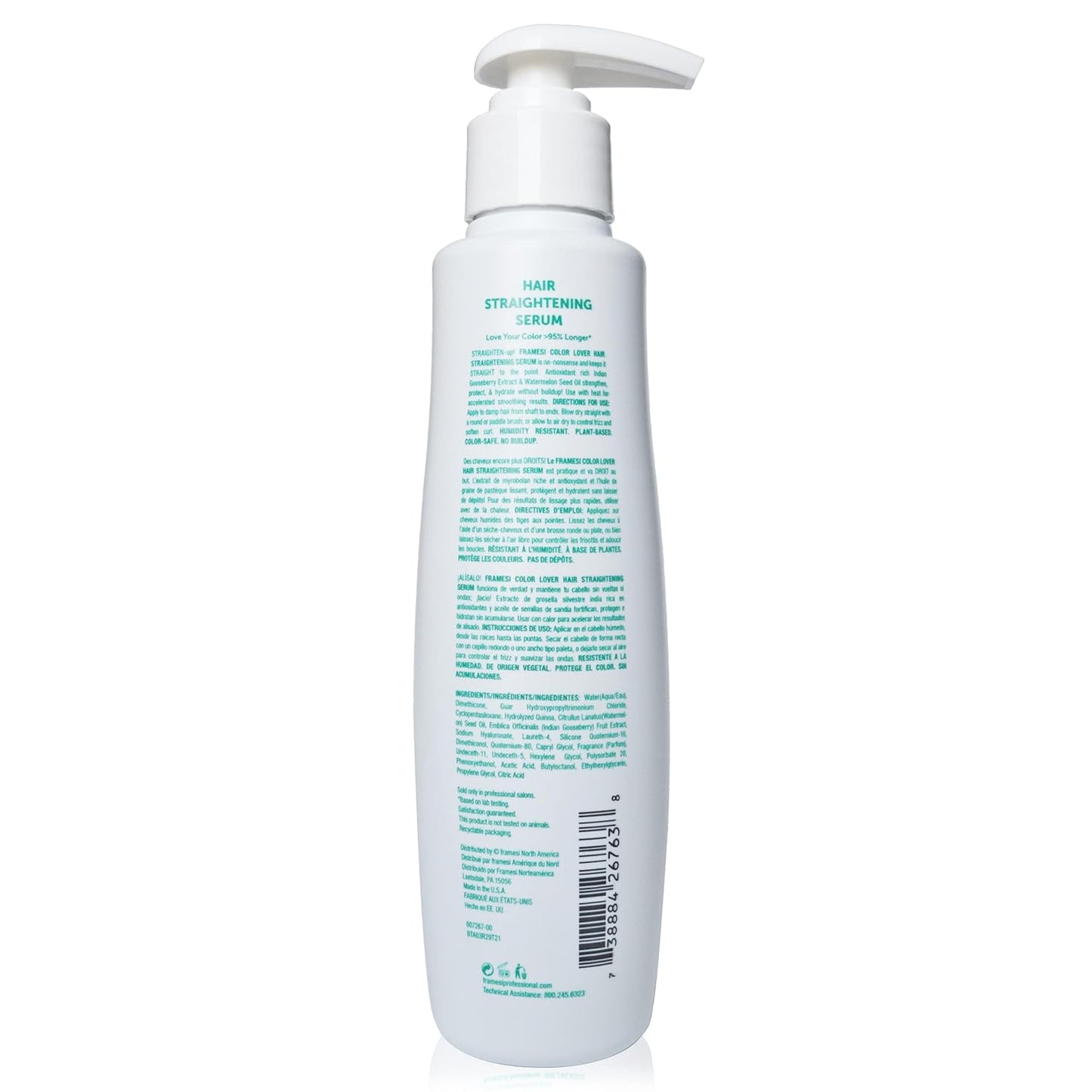 Framesi Color Lover Hair Straightening Serum, 6 fl oz