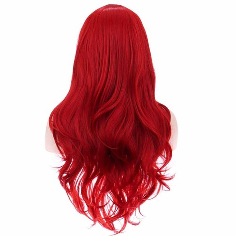 BERON 27 Inches Red Wig Long Wavy Wig Red Wigs for Women Long Curly Wig Red Wigs for Cosplay Party Wig Cap Included