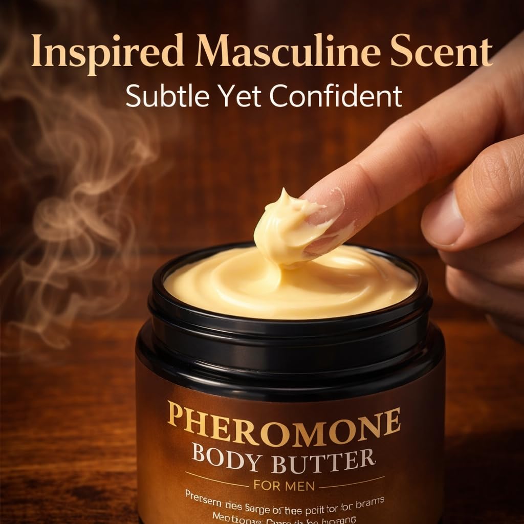 VOSETOKELA Pheromone Body Butter for Men, Cologned Skin Body Cream with Shea Butter, Cocoa Butter & Coconut Oil, Non-Greasy, Long-Lasting Scent, Alcohol-Free, Vegan, 5 oz (1 pack)