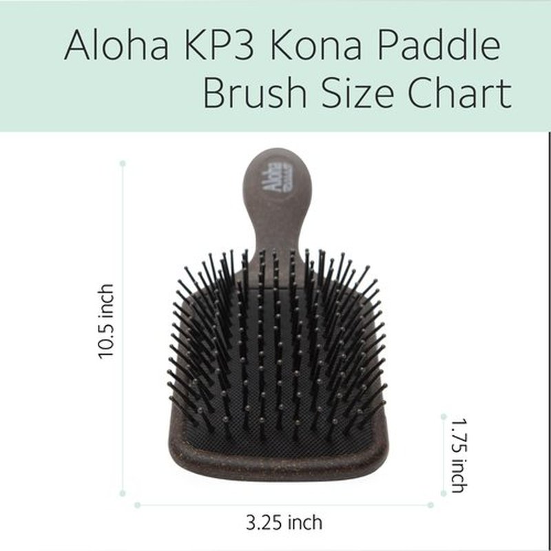 Ibiza Hair Aloha-Series KP3 Kona Paddle Brush - Detangling Hairbrush for Wet & Dry Hair, Thick Hair Care, Smoothing Nylon Bristles