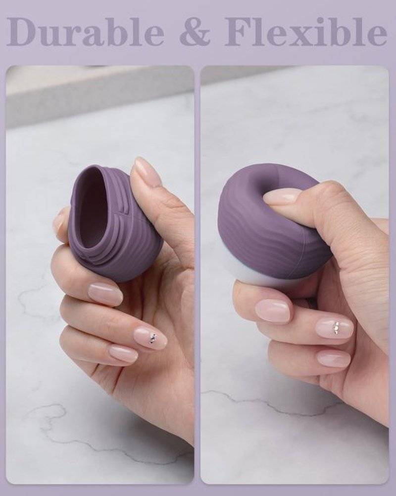 Yinke Travel Containers for Toiletries, Silicone Cream Jars, TSA Approved Travel Size Containers, Leak-proof Travel Essentials/Accessories with Lid for Cosmetic Face Body Cream(4 Pack), Purple