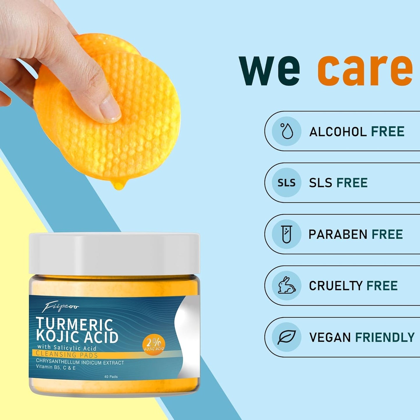 Turmeric Acid Pads for Face: Exfoliating, Cleansing & Clarifying
