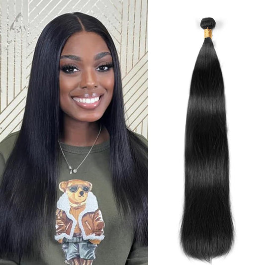 MIRONICA Straight Human Hair Bundles 10 Inch 12A Brazilian 1 Bundles Human Hair 100% Unprocessed Virgin Hair Double Machin Weft for Black Women Natural Black Color Hair Extensions