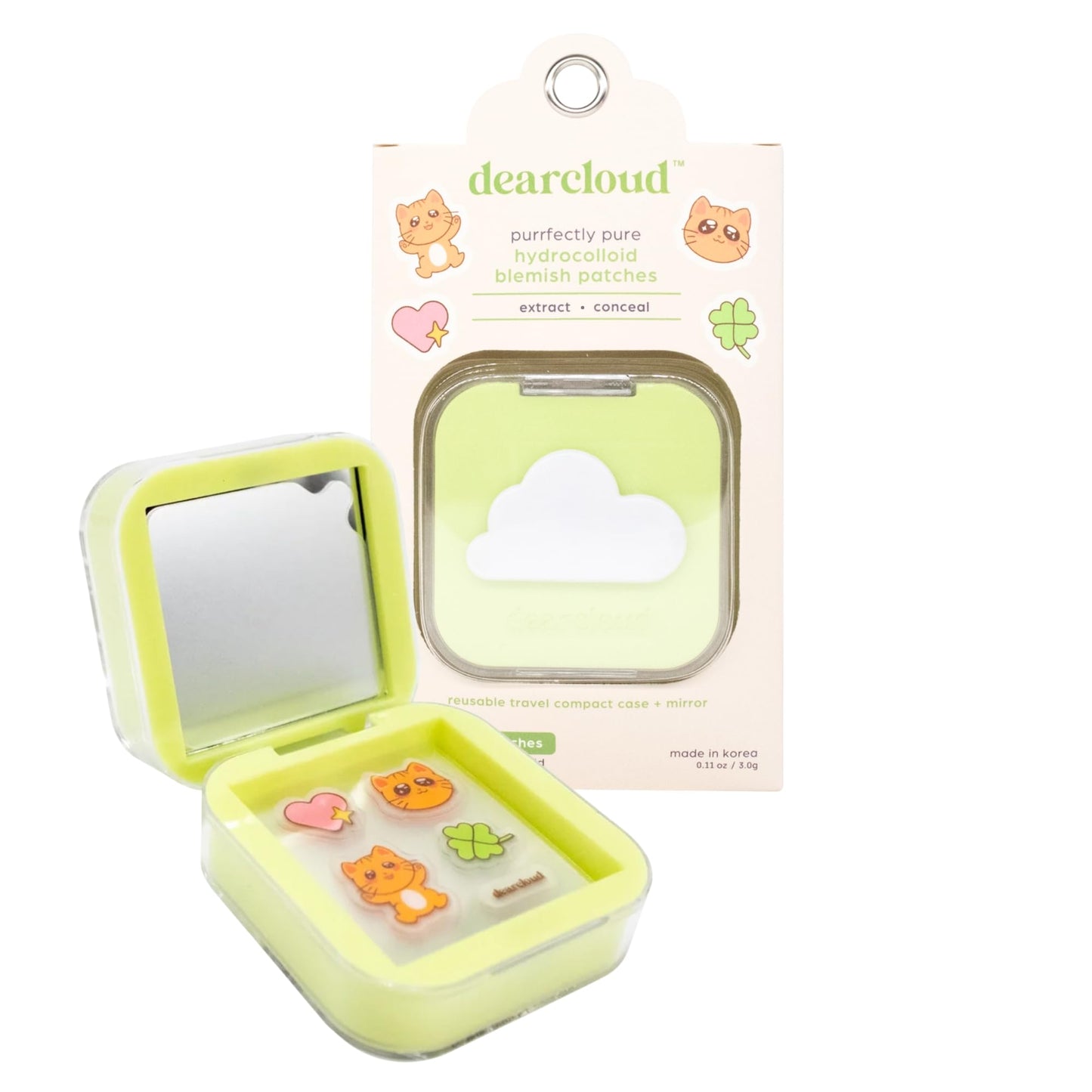 dearcloud Hydrocolloid Patches 24ct + Case – Niacinamide (Purrfectly Pure)