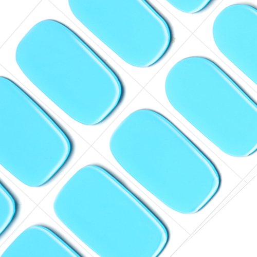GelMala Gel Nail Strips Semi Cured Solid Color Blue Gel Nail Stickers, Long Lasting, Easy to Apply & Remove -Gel Nail Strips for Nails Manicure Nail Wraps，Easy for begginners (Aqua Sky)