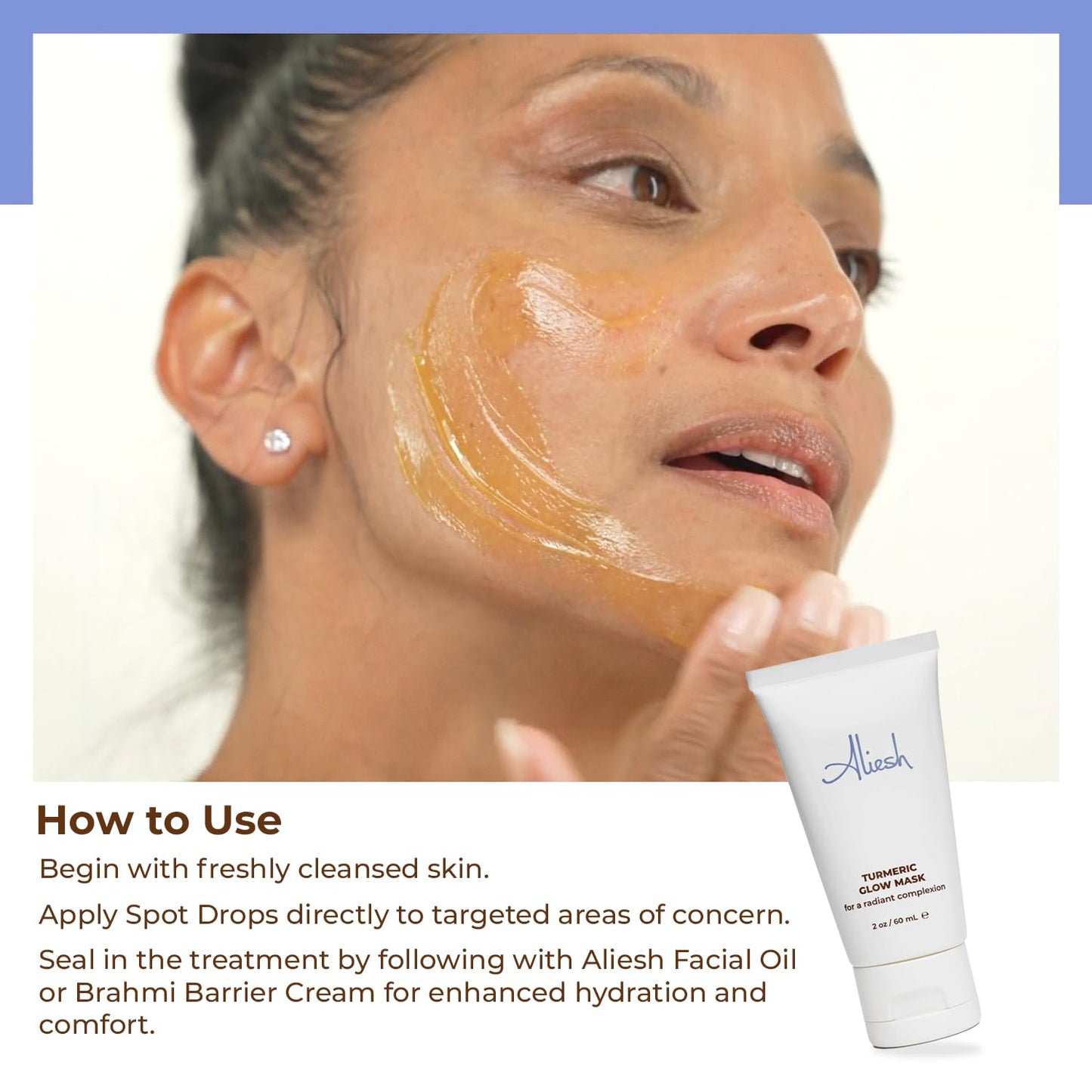 ASKALIESH Aliesh Skincare Turmeric Glow Mask, Hydrating Face Mask with Glutathione, Honey and Chamomile, Facial Mask for Women Skin Care, Brightening and Nourishing Facial Skin Care Product, 2oz