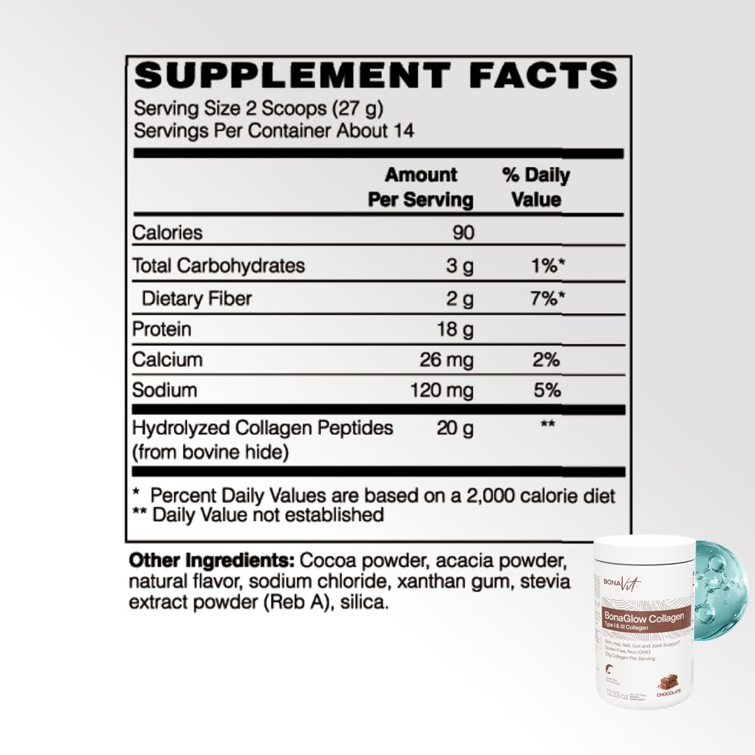 Bonavit - Collagen Peptides Powder - High Dose 20g Collagen + 18g Protein