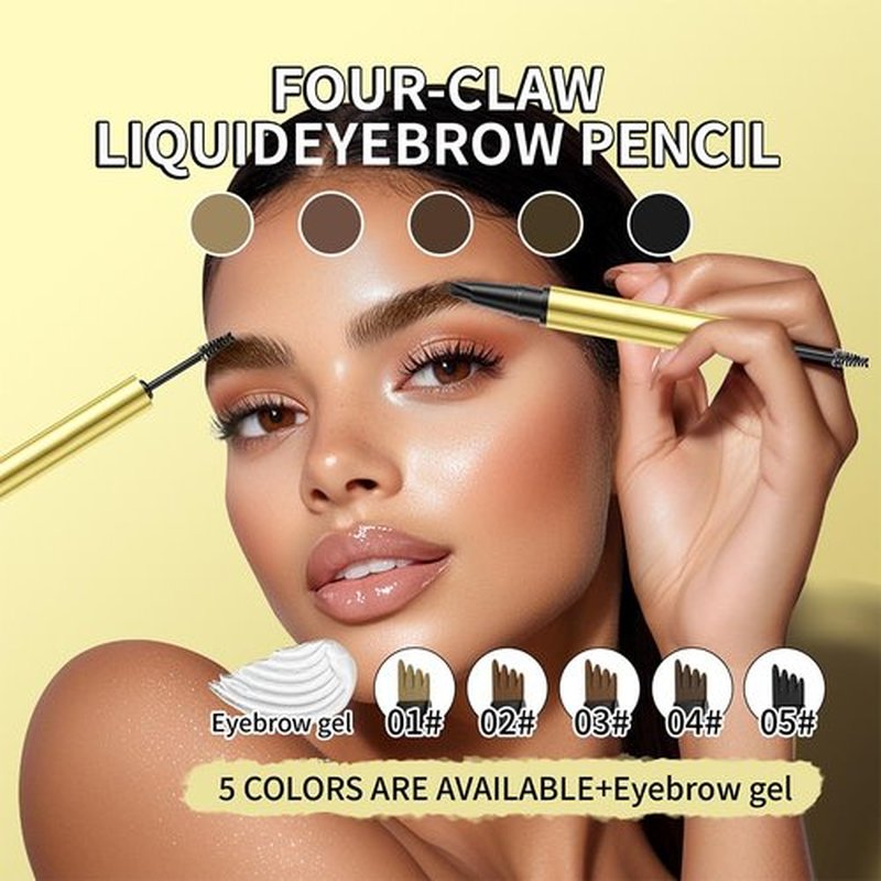 2 PCS Microblading Eyebrow Pencil, 2024 New 2 in 1 Magic Eyebrow Tattoo Pencil 4 Micro-Fork Tip, Long-lasting Waterproof Fine Stroke Magic Eyebrow Pencil for Natural Makeup (Dark Brown)