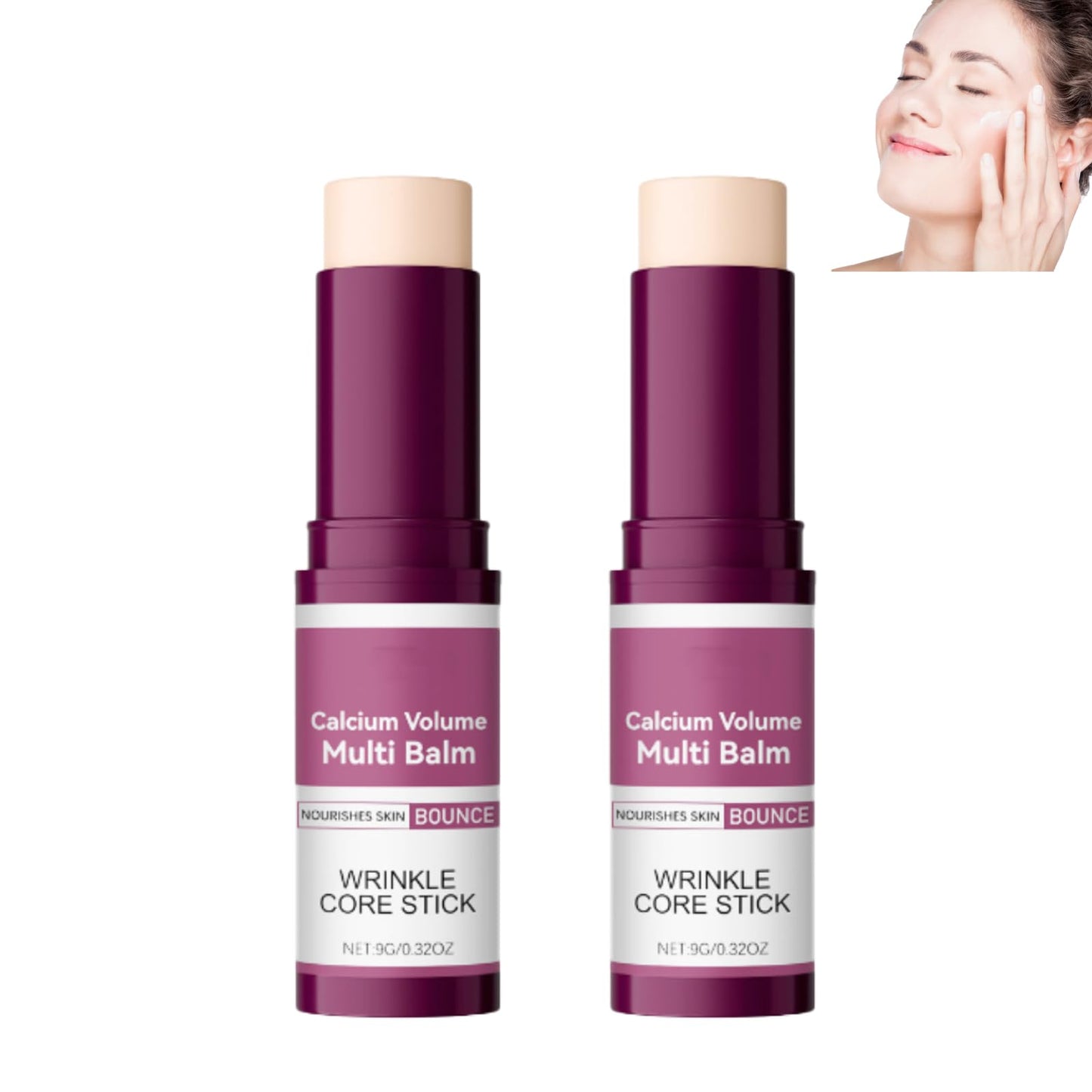 Calcium Multi Balm, Calcium Volume Multi Balm, Wrinkle Core Stick, Korean Collagen Moisturing Stick, Intensive Repair, Keep The Skin Firming Moist and Smooth for Eyes, Neck and Forehead (1)